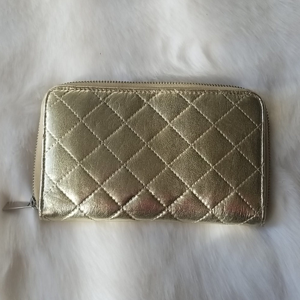 DSW Small Gold Wallet Clutch Vegan Leather